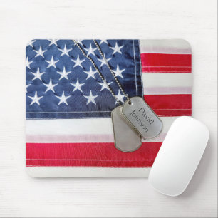 Military Dog Tags With Custom Name Mouse Pad