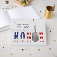 Military Dog Tags with Honor Flag Text