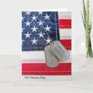 Military Dog Tags With Veteran's Name Card
