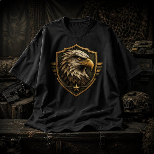 Military Eagle Crest Emblem Tri-Blend Shirt