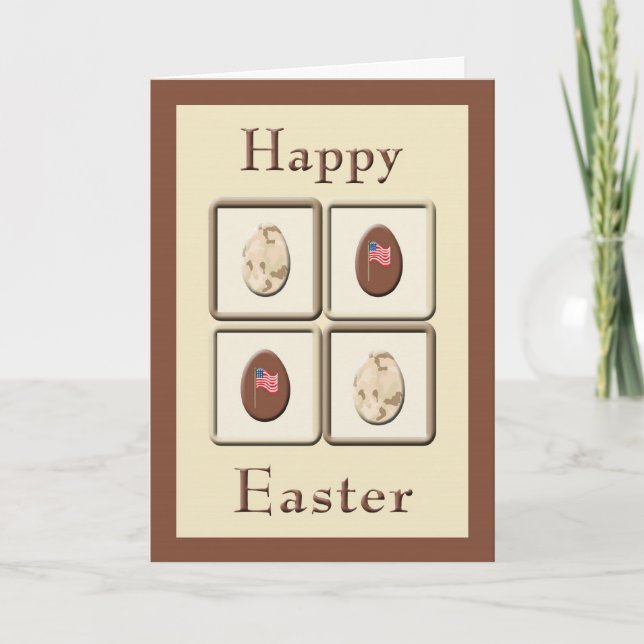 Military Easter Card with Camo & Choco Eggs (Front)