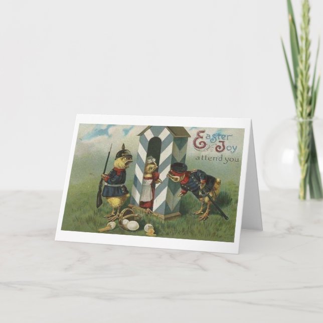 Military Easter Joy! Vintage Easter Greeting Card (Front)