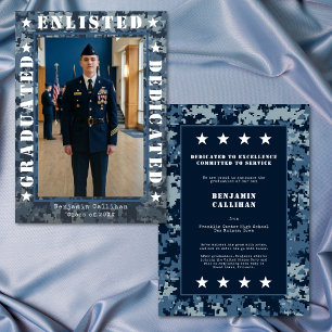 Military Enlist Camo Photo Graduation Announcement