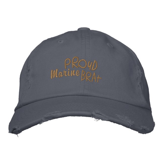 Military Family Marines Fun Embroidered Hat (Front)