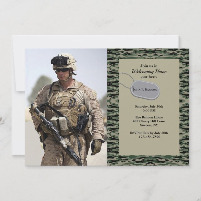 Military Fatigue Photo Invitation (Front)