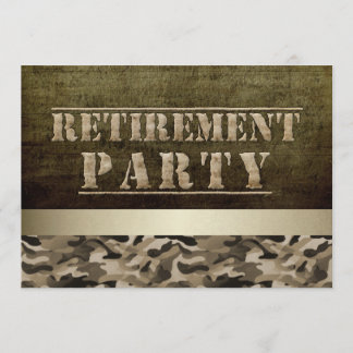 Military Fatigues Retirement Party Invitation