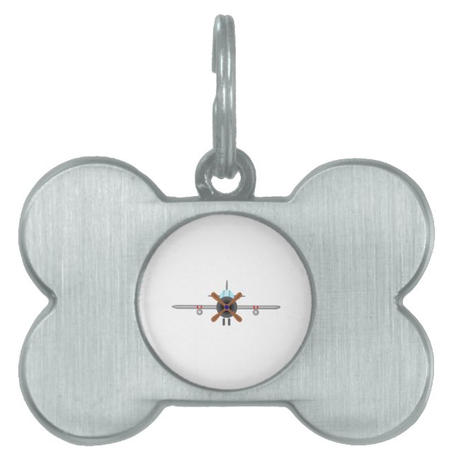 Military Fighter Aeroplane Pet Name Tag (Front)