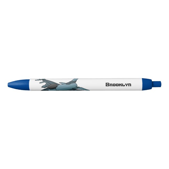 Military fighter jet plane cartoon  black ink pen (Front)