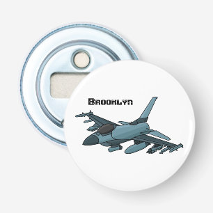 Military fighter jet plane cartoon bottle opener