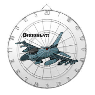 Military fighter jet plane cartoon dartboard