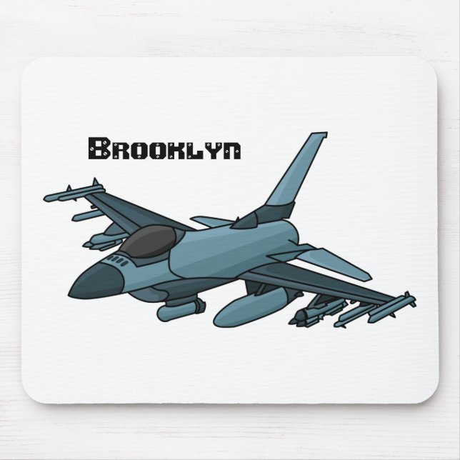 Military fighter jet plane cartoon mouse pad (Front)