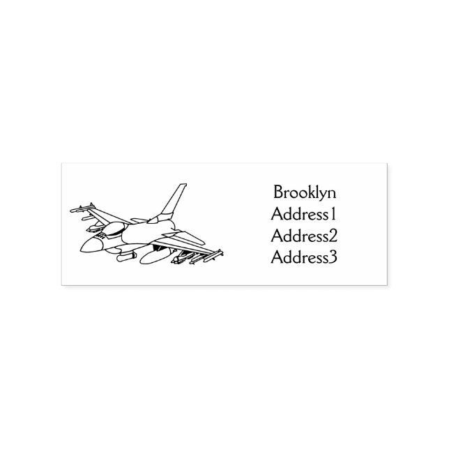 Military fighter jet plane cartoon rubber stamp (Imprint)