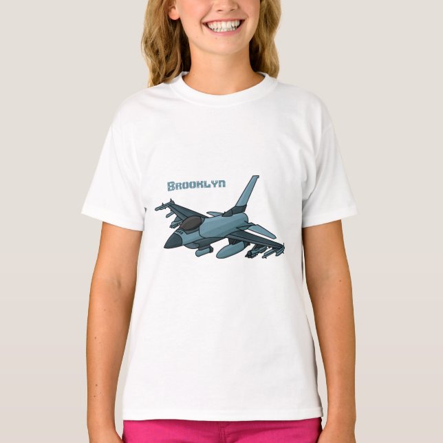 Military fighter jet plane cartoon T-Shirt (Front)