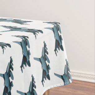 Military fighter jet plane cartoon tablecloth