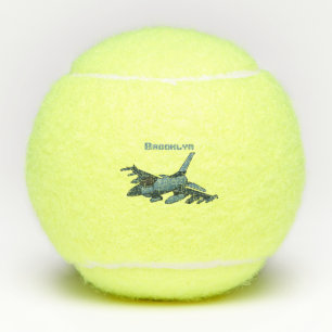 Military fighter jet plane cartoon tennis balls