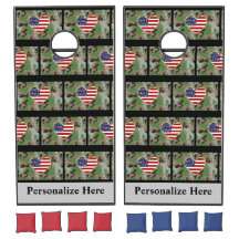 Military Flag Patriots Cornhole Set