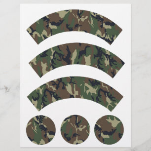 Military Forest Camouflage Cupcake Wrapper