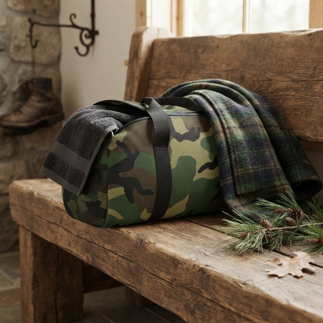 Military Forest Camouflage Pattern Duffle Bag (Creator Uploaded)