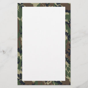 Military Forest Camouflage Pattern Stationery