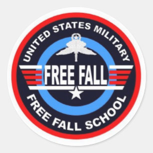 Military Free Fall School Classic Round Sticker