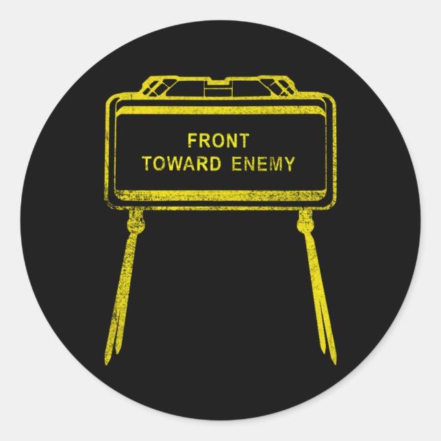 Military Front Towards Enemy M18A1 Claymore Mine Classic Round Sticker (Front)