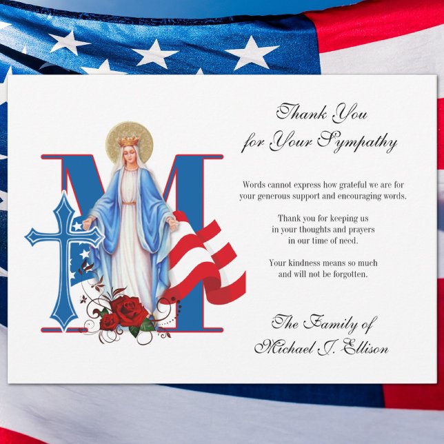 Military Funeral Prayer Card Religious  (Traditional Catholic Funeral Memorial Prayer Card)