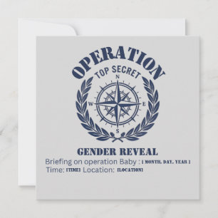 Military Gender Reveal — Navy Compass Invitation