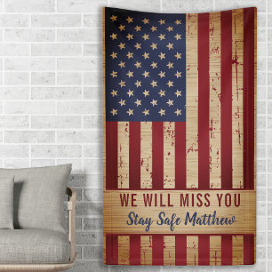 Military Going Away Party American Flag Banner