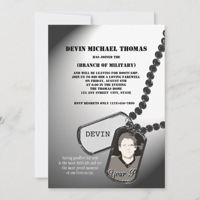 Military Going Away Party Invitation (Front)