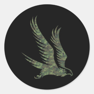 Military Goshawk Camo Print Raptor Bird Veteran Classic Round Sticker
