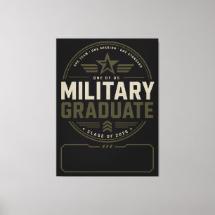 Military Graduate 2026 Custom Name Gift Canvas Print