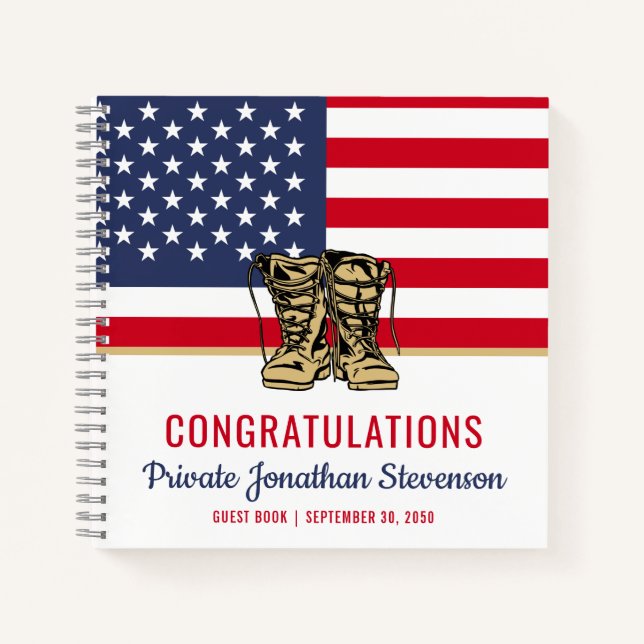 Military Graduation Army Boot Camp Guest Book (Front)