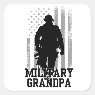 Military Grandpa Square Sticker