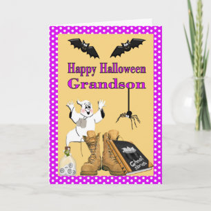 Military Grandson Halloween Card