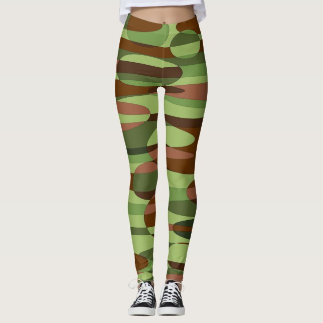 Military Green and Brown Leggings (Front)