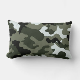 Military Green Camo Lumbar Pillow. Lumbar Cushion