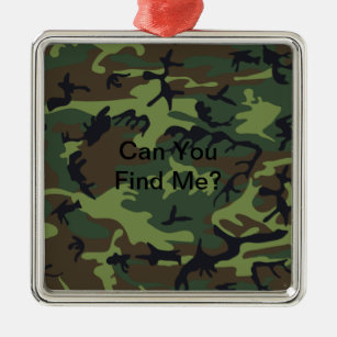 Military Green Camouflage Metal Tree Decoration