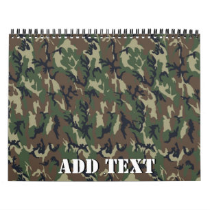 Military Green Camouflage Pattern Calendar