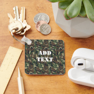 Military Green Camouflage Pattern Key Ring