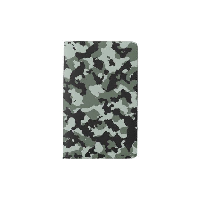 Military Green Camouflage Pattern Pocket Moleskine Notebook (Front)