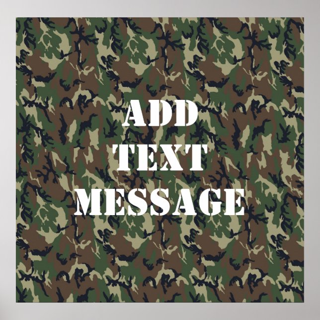 Military Green Camouflage Pattern Poster (Front)