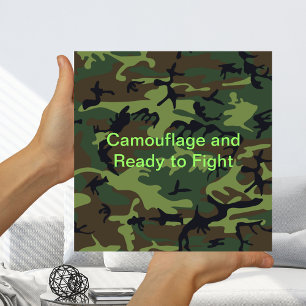 Military Green Camouflage Ready to Fight Small Poster