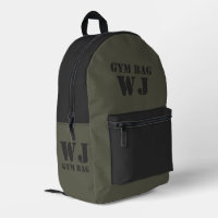 Military Green Gym Bag Custom Name