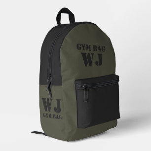 Military Green Gym Bag Custom Name