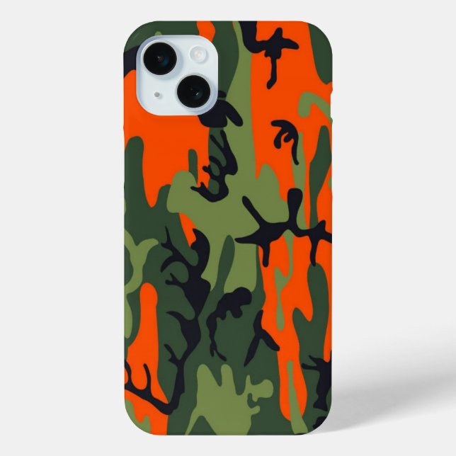 Military Green Orange Camouflage Como Army Print Case-Mate iPhone Case (Back)