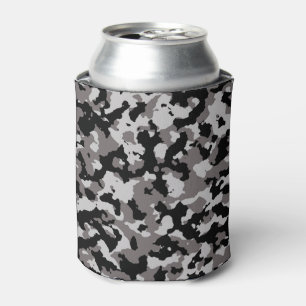 Military Grey Camouflage Pattern Can Cooler