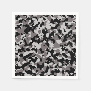 Military Grey Camouflage Pattern Napkin