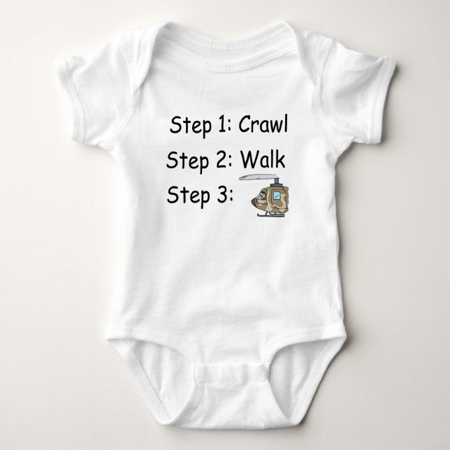 Military Helicopter Baby Bodysuit (Front)