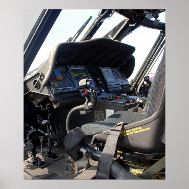 Military Helicopter Cockpit Poster (Front)