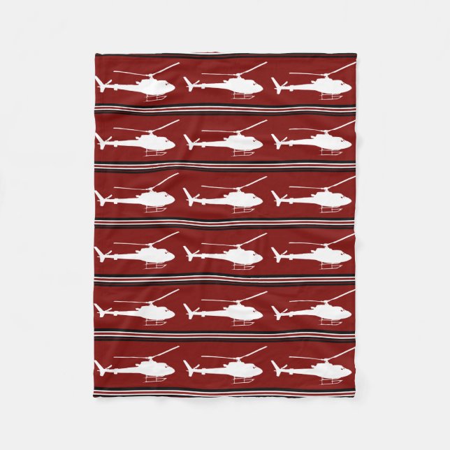 Military Helicopter Fleece Blanket (Front)